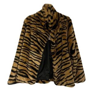 BRAND NEW WITH TAGS faux fur leopard coat size M